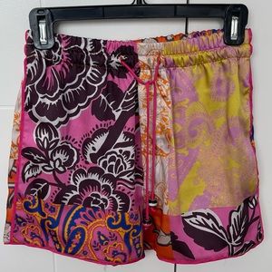 Zara print silk shorts